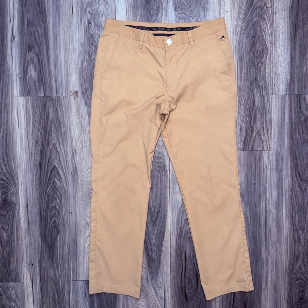 Bonobos Pants 33x30 Maide Straight Leg Ankle Zip Golf Khaki Tan